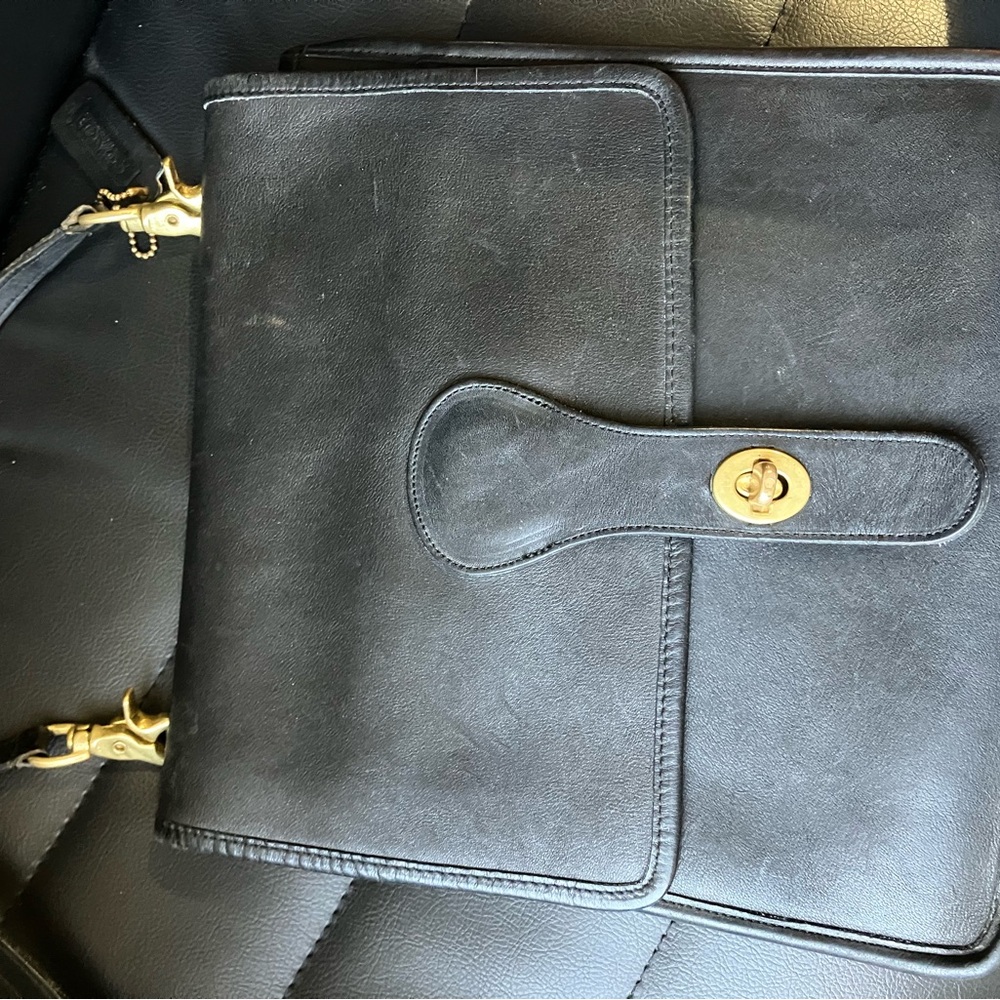 Vintage Coach Slim Pouch 9640 - Black Leather - NYC made late 70s RARE - Picture 8 of 16